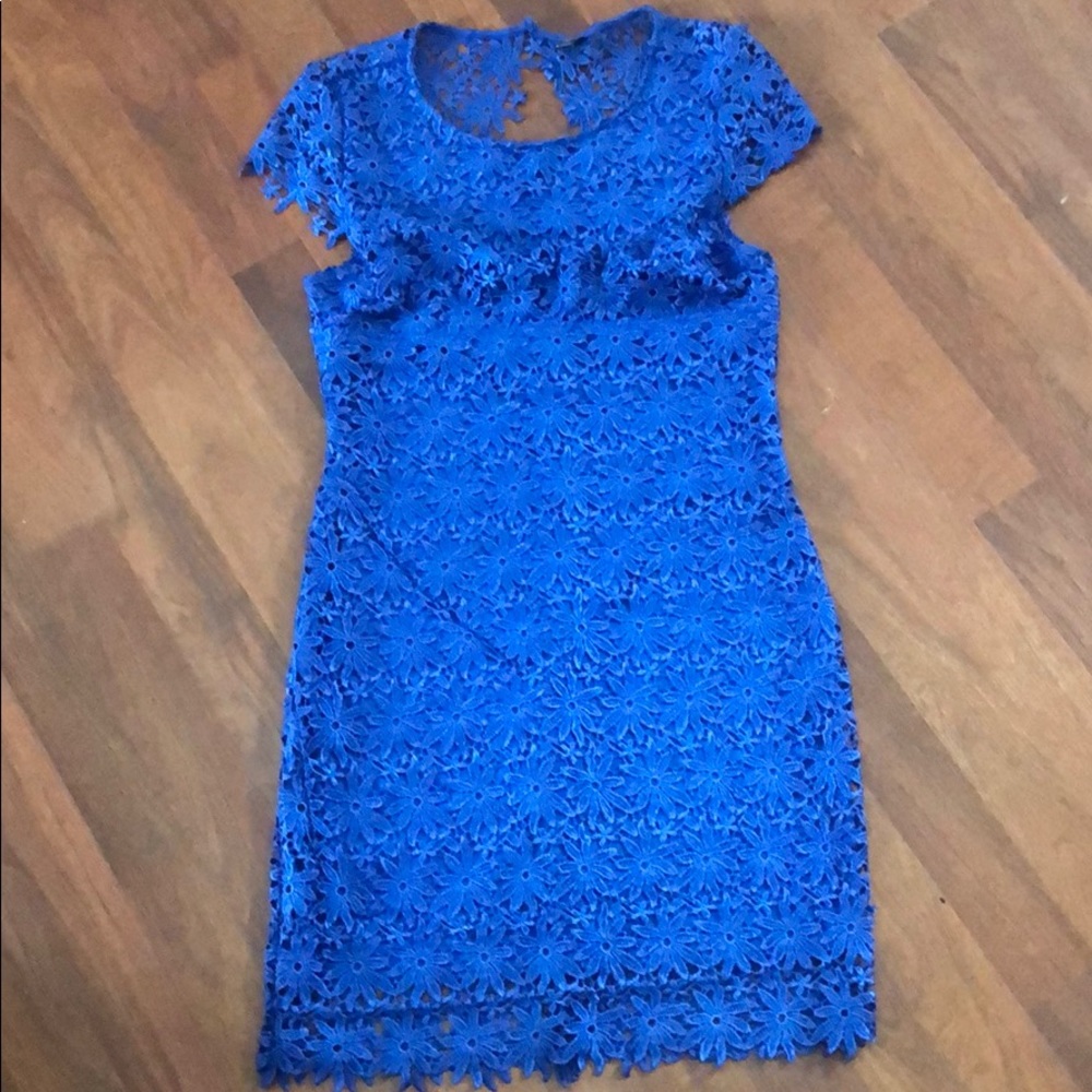 Open Back Cobalt Blue Dress - Size L